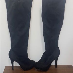 Suede boot heels (over the knee)